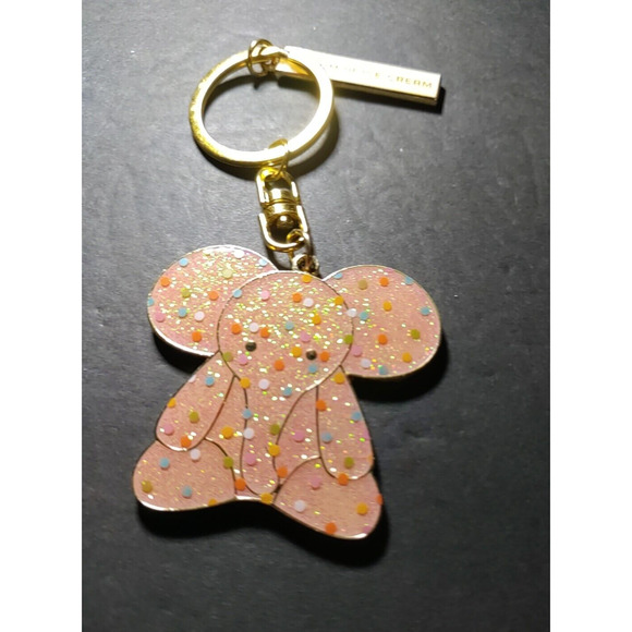 Museum Of Ice Cream Elephant Keychain Sparkles Pink Polka Dots Gold Tone - Picture 6 of 6